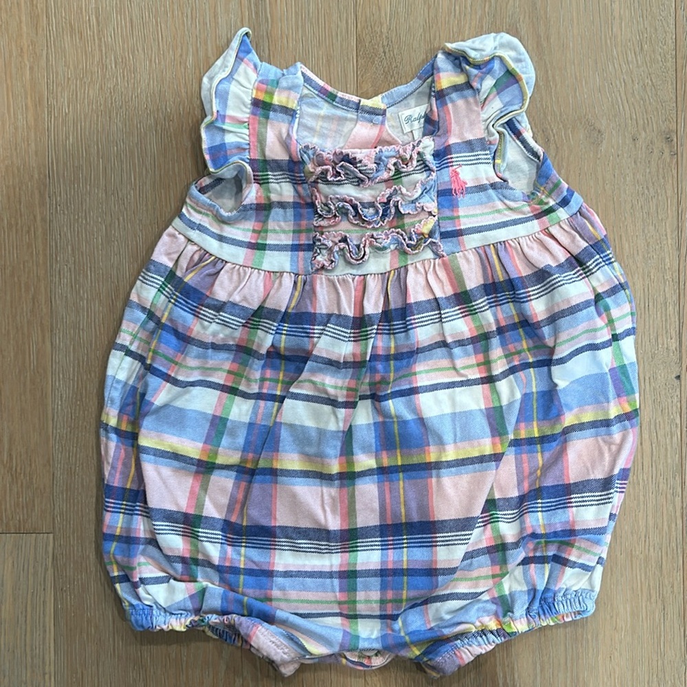 Ralph Lauren Ruffle Plaid Bubble Shortall
